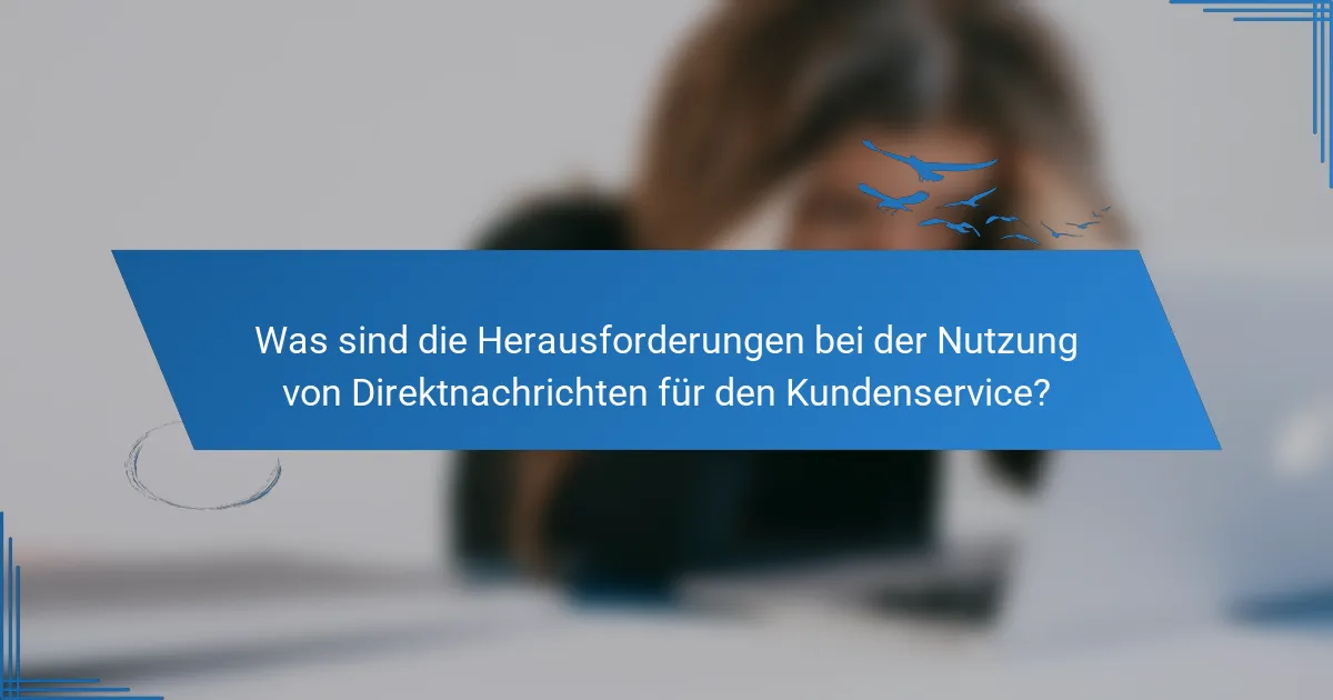 Was sind die Herausforderungen bei der Nutzung von Direktnachrichten für den Kundenservice?