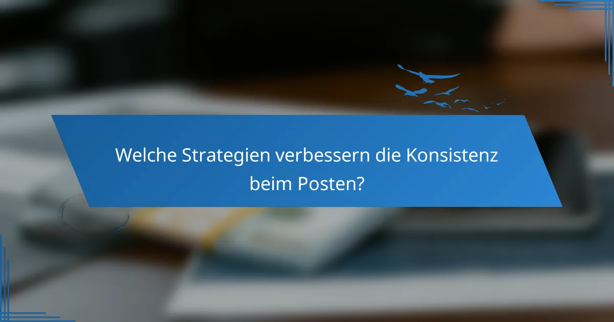 Welche Strategien verbessern die Konsistenz beim Posten?