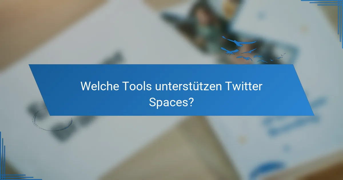 Welche Tools unterstützen Twitter Spaces?