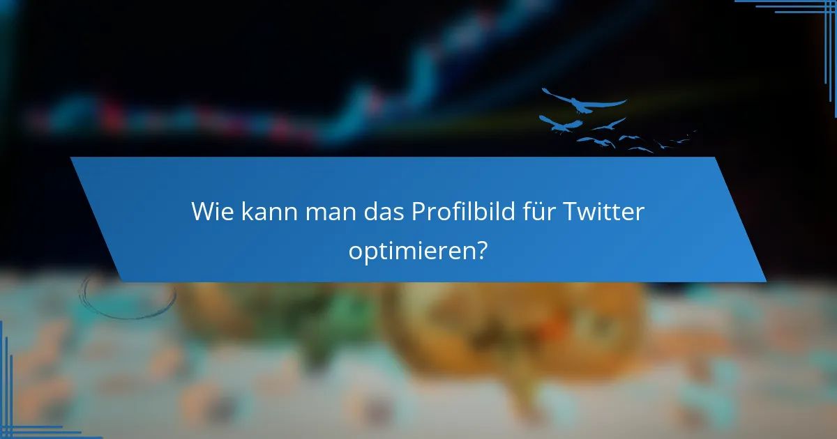 Wie kann man das Profilbild für Twitter optimieren?