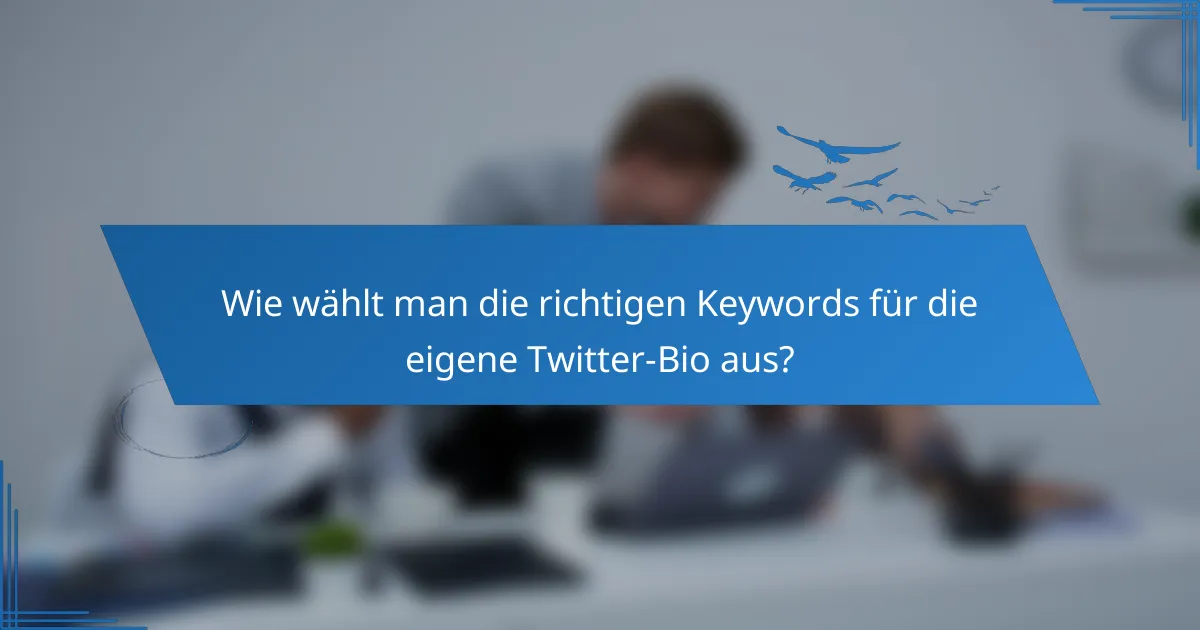 Wie wählt man die richtigen Keywords für die eigene Twitter-Bio aus?